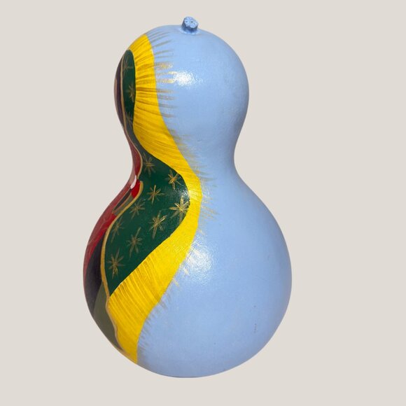Hand-Painted Gourd Art Virgin of Guadalupe Folk Art Decoration - Picture 3 of 7